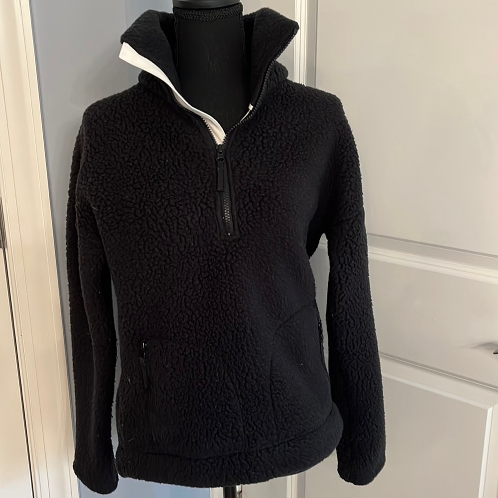 Black fleece pullover XS. From J Crew